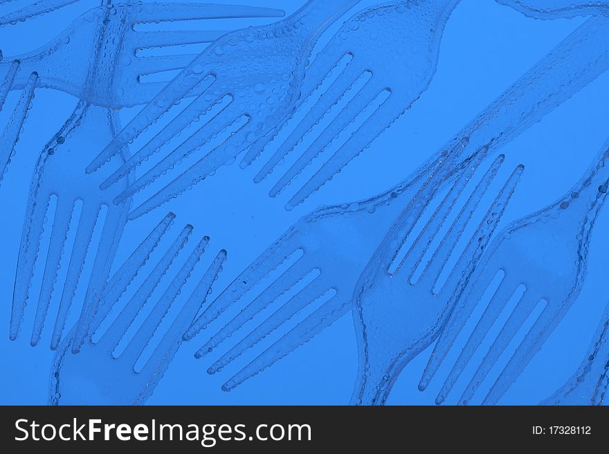 Blue background with creative fork