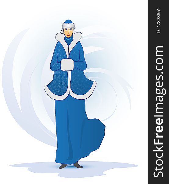 Blue Snow Maiden on freez background