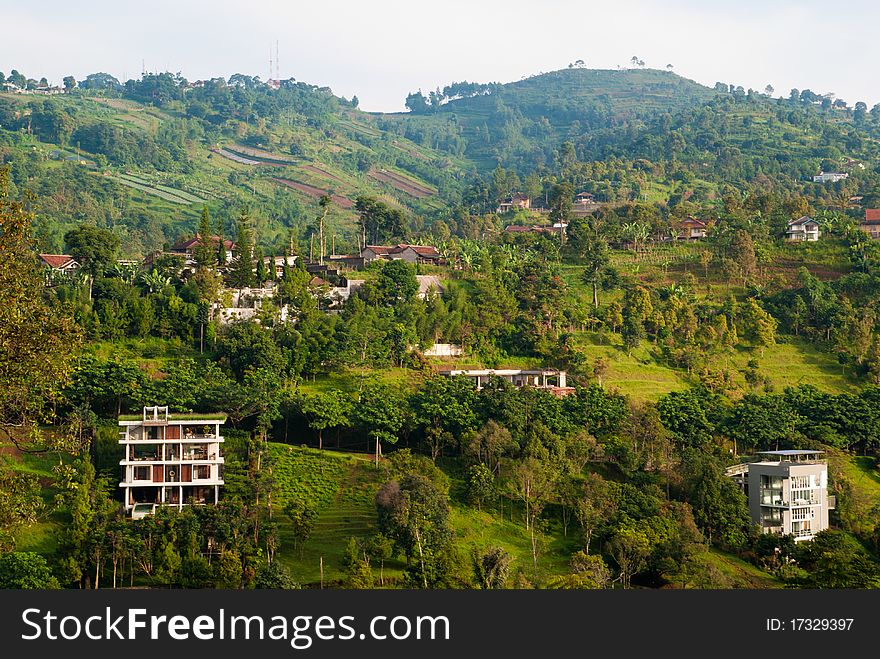 Village in the mountain located in west java, indonesia