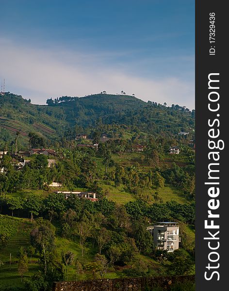 Village in the mountain located in west java, indonesia