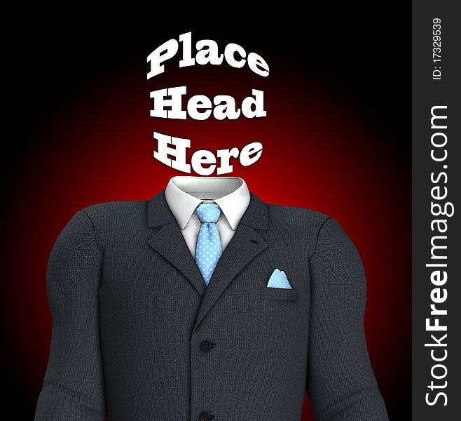 A surreal image showing a businessman without a head. A surreal image showing a businessman without a head.