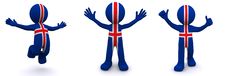 3d Character Textured With Flag Of Iceland Stock Photos