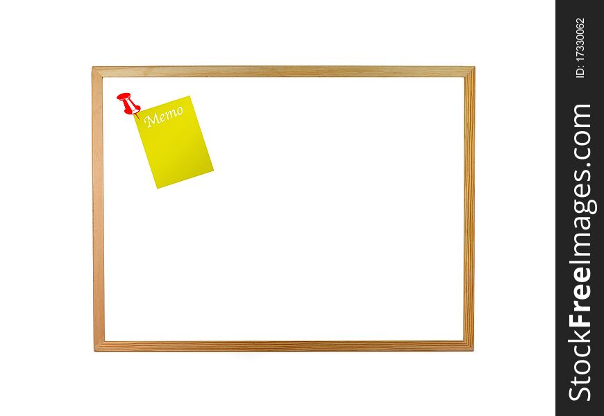 A white board isolated against a white background. A white board isolated against a white background