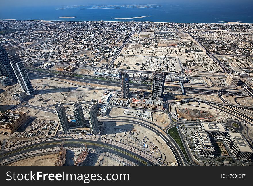 Dubai. UAE. View from the lookout Burj Khalifa.