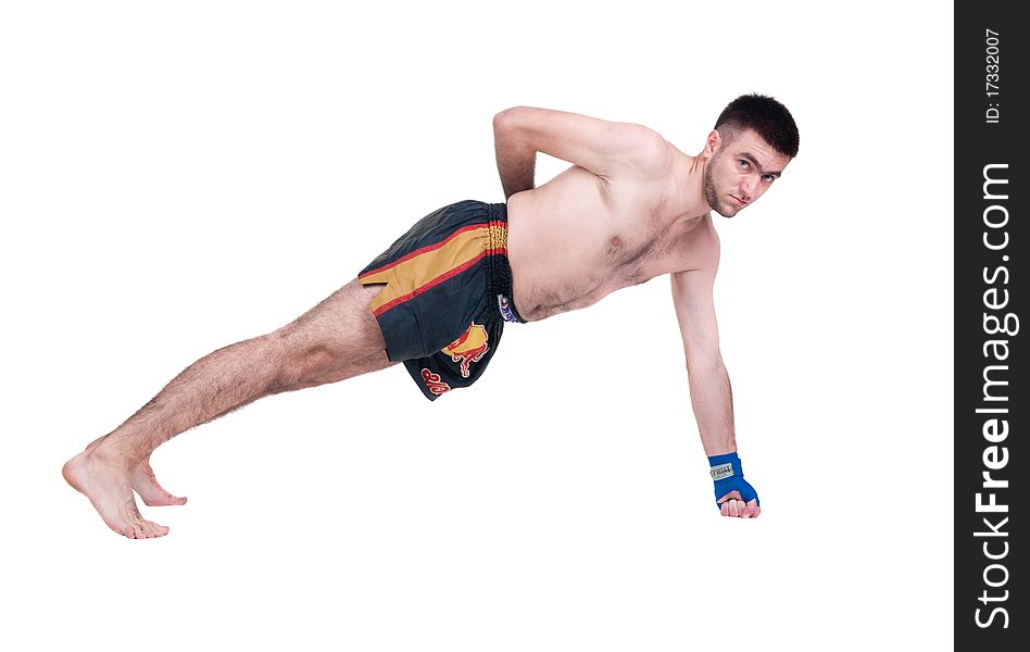 Young Sportsman Wrung Out From A Floor