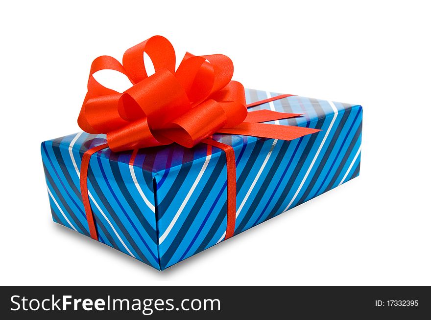 Gift with red bow. clipping path. Gift with red bow. clipping path.