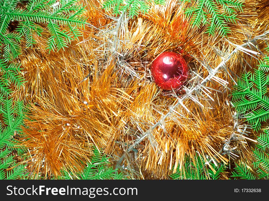 Frame from holiday Christmas ornaments. Frame from holiday Christmas ornaments