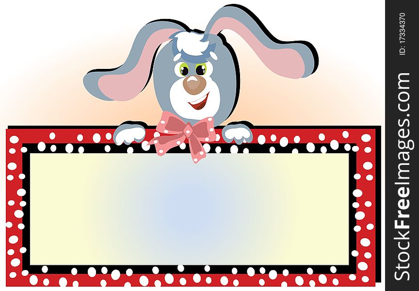 Funny bunny with horizontal frame. Funny bunny with horizontal frame
