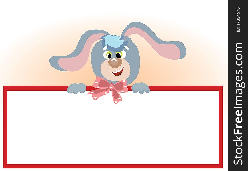 Funny bunny with horizontal frame. Funny bunny with horizontal frame