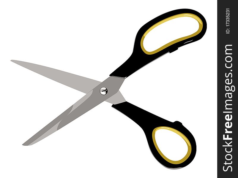 Vector illustration of kitchen scissors