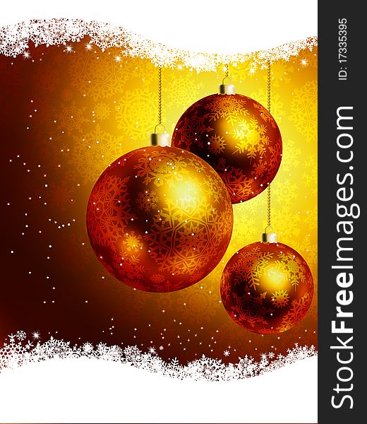 Elegant gold Christmas Card. EPS 8 vector file included