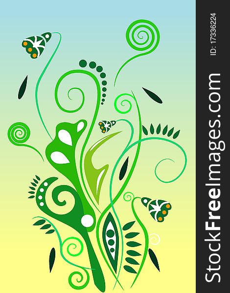 Abstract floral green vector illustration. Abstract floral green vector illustration