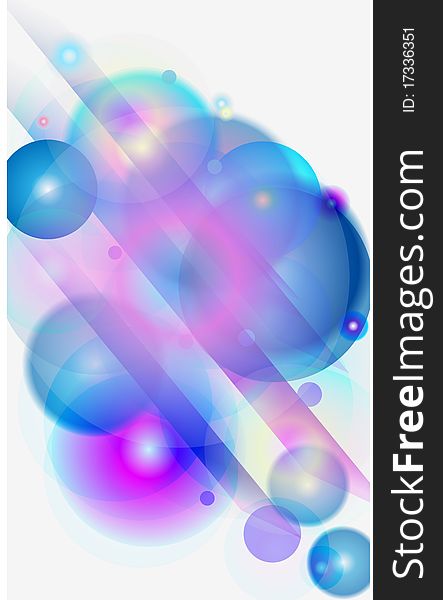 Abstract space vector background with blue sphere. Abstract space vector background with blue sphere