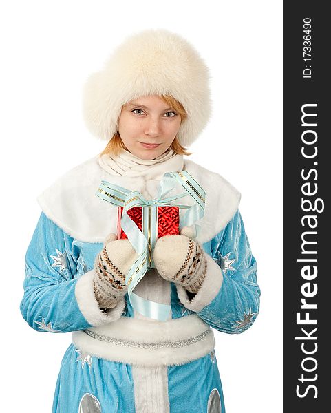 Snow maiden smiling girl