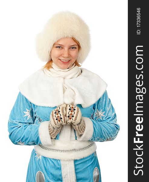 Young Woman In Snow Maiden Costume