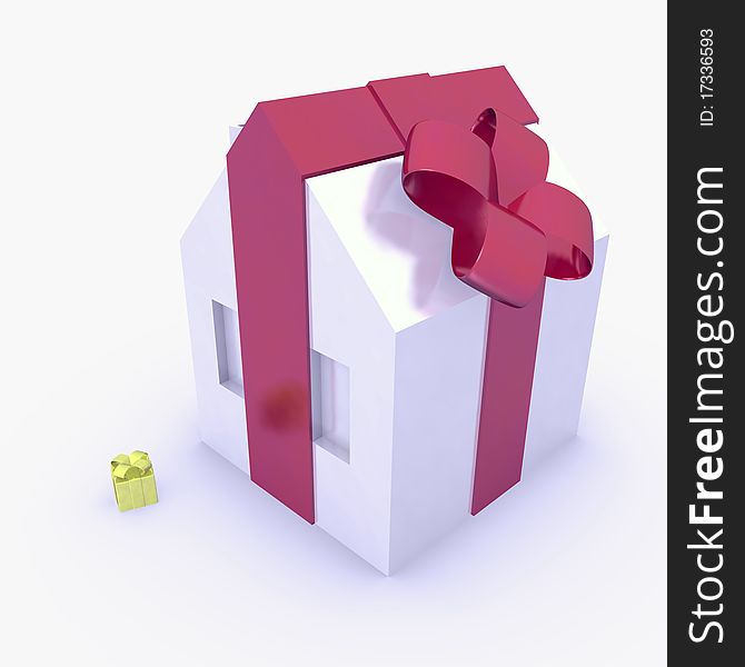 Rendered of a house present on white background