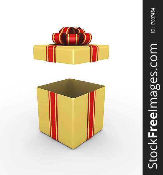 Gift Box on the white background - 3d render. Gift Box on the white background - 3d render