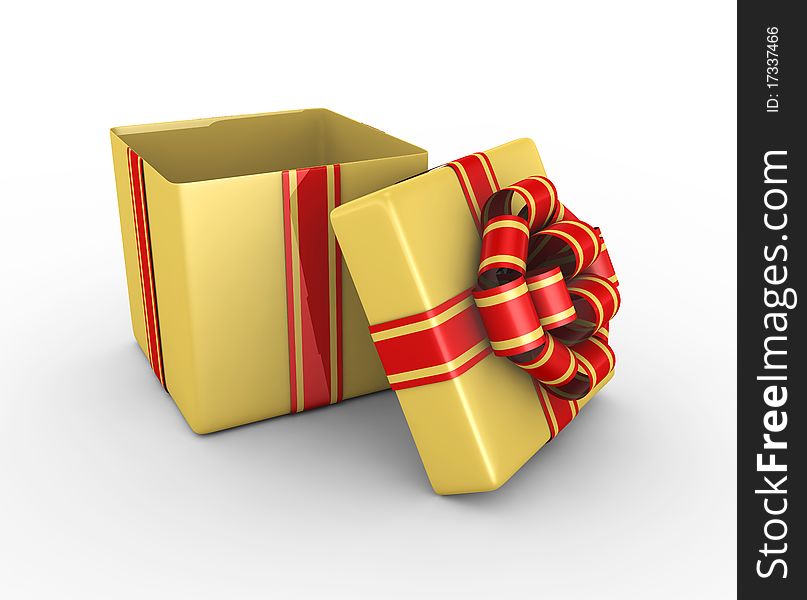 Gift Box on the white background - 3d render. Gift Box on the white background - 3d render