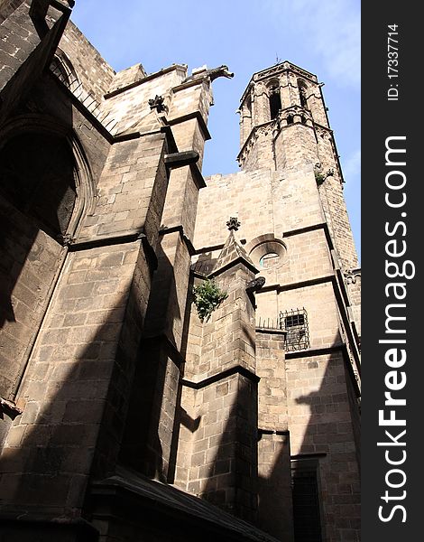 Barcelona.Fragment Of A Gothic Cathedral.