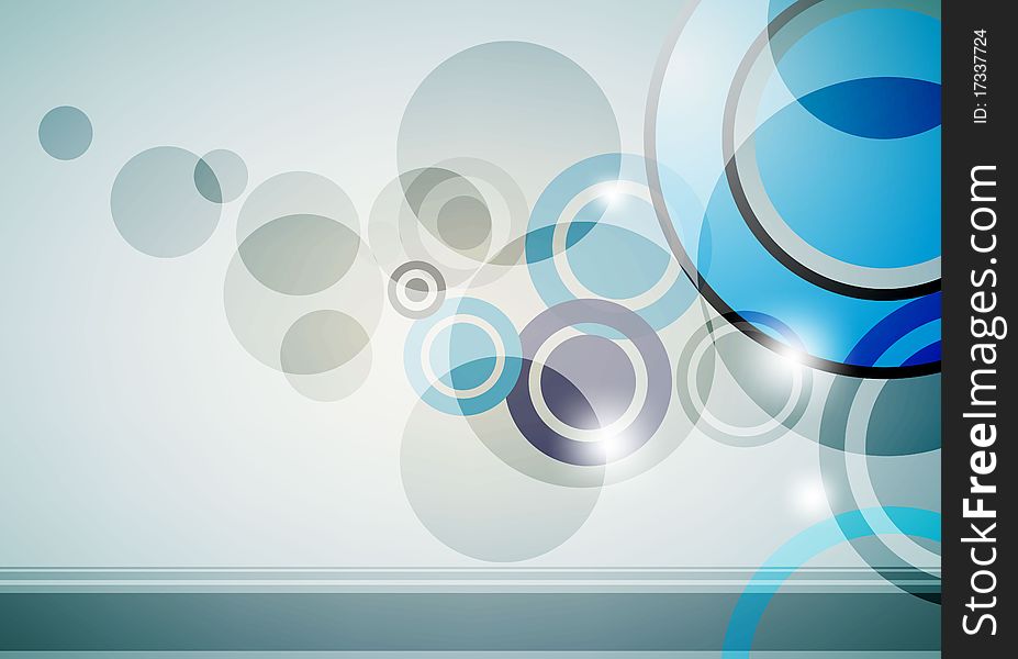Abstract background with blue circles. Abstract background with blue circles