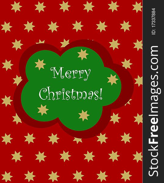 Red Christmas card background with Merry Christmas greetings. Red Christmas card background with Merry Christmas greetings