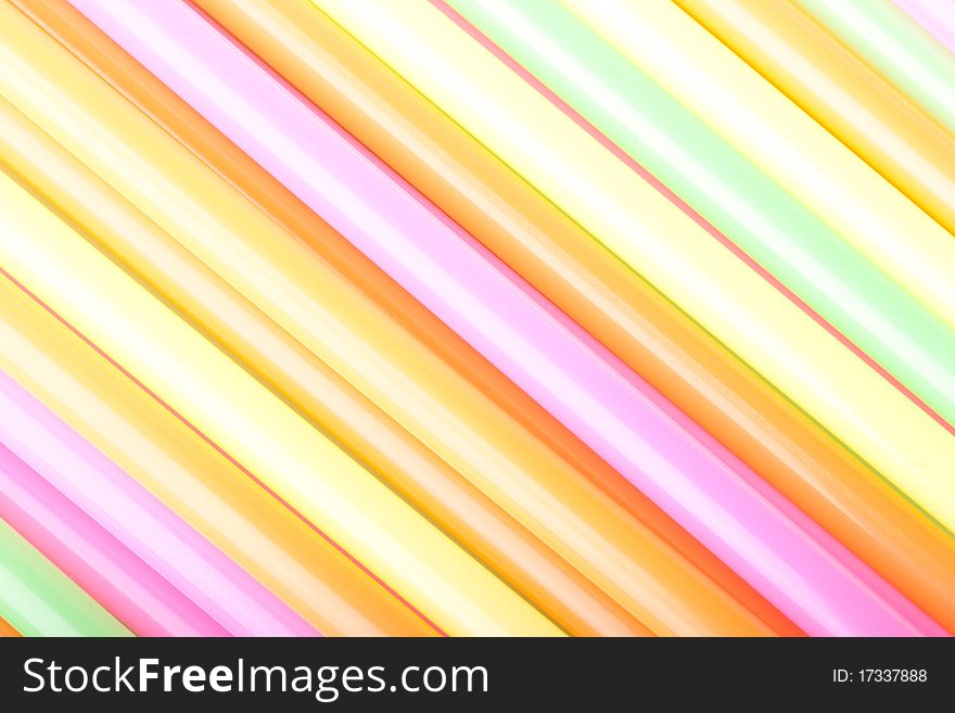 Macro of cocktail straws of different colors