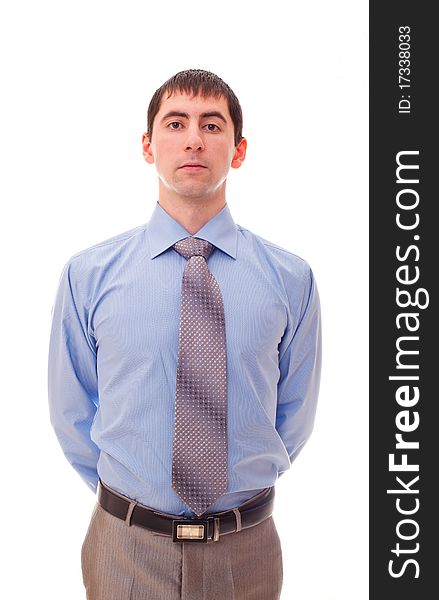 Handsome young man in shirt and tie