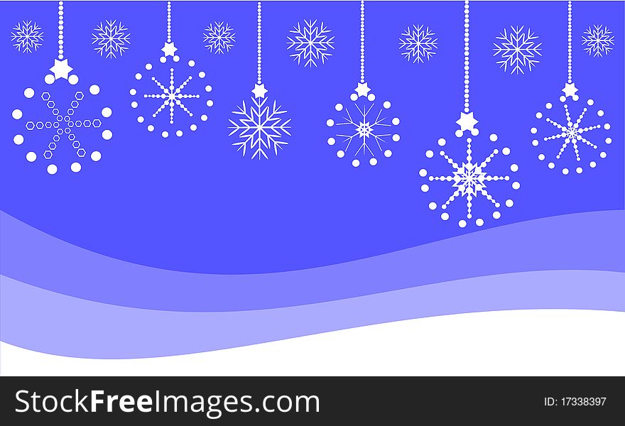 Christmas blue background with decorative snowflakes. Christmas blue background with decorative snowflakes