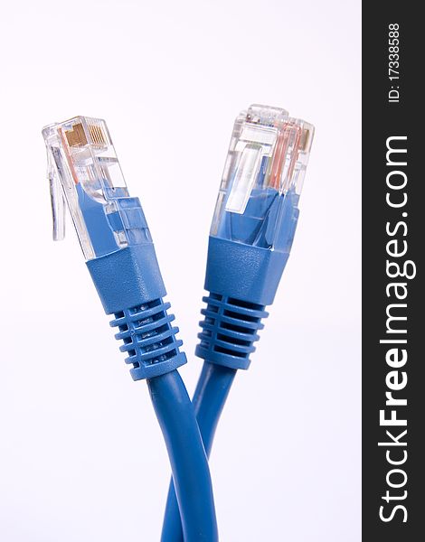 Two UTP network cable with bright background. Two UTP network cable with bright background