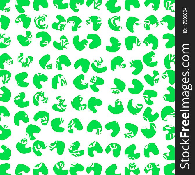 Decorative Green And White Floral Abstract Backgro