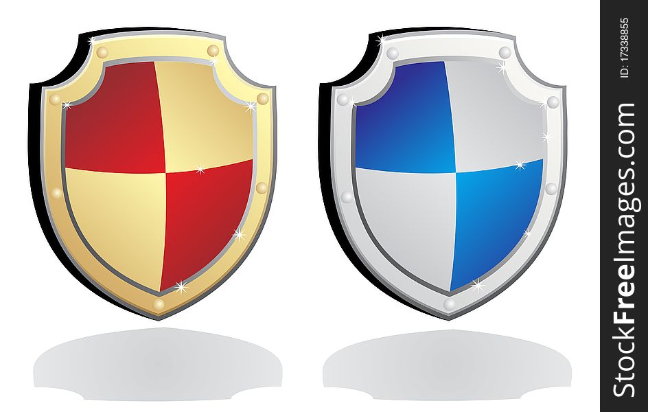Shield security symbol on white
