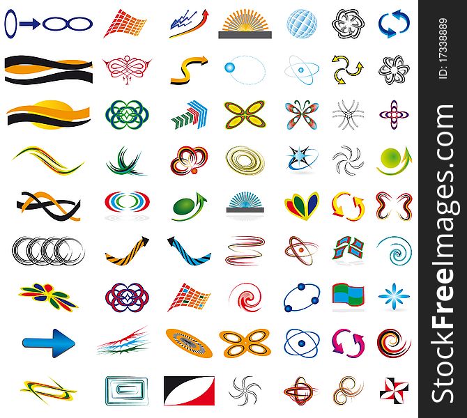 Large set of symbols for the business