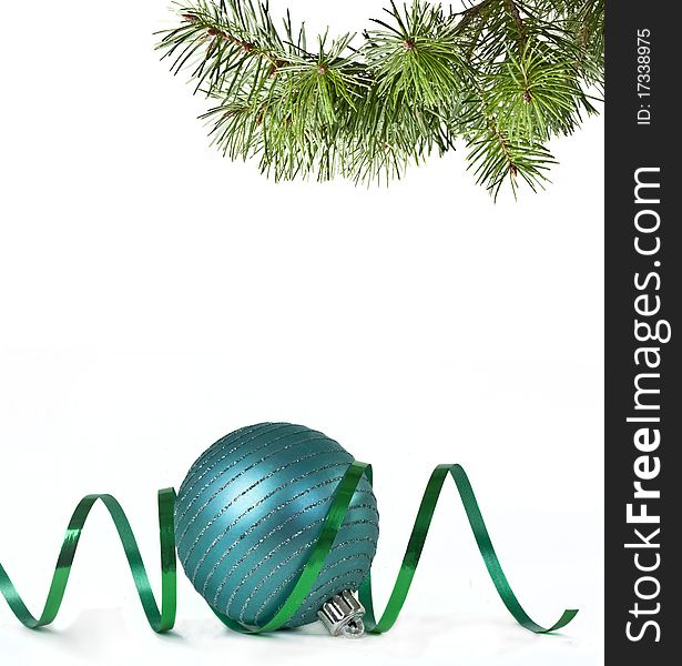 Christmas balls and christmas tree. For illustration