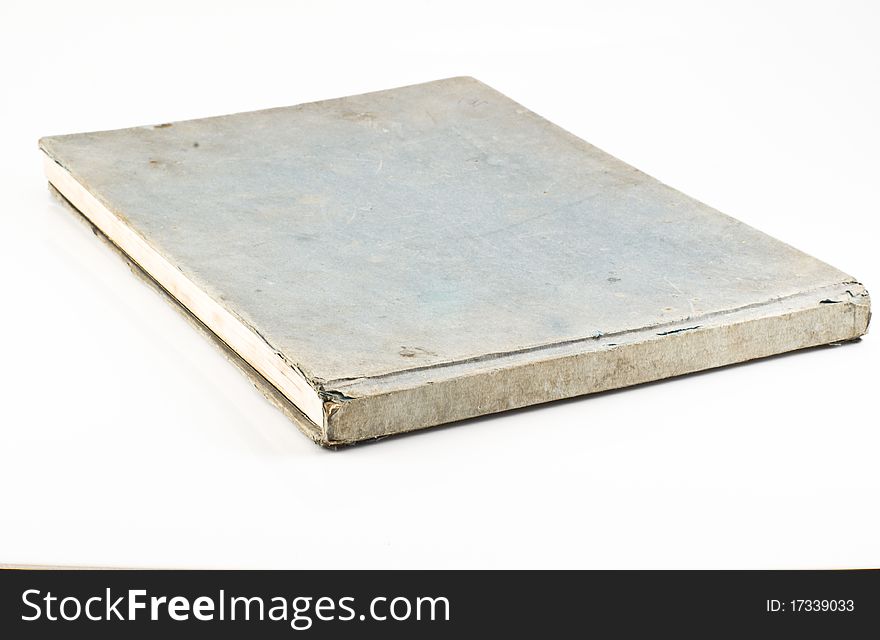 Old blue notebook in the white background. Old blue notebook in the white background