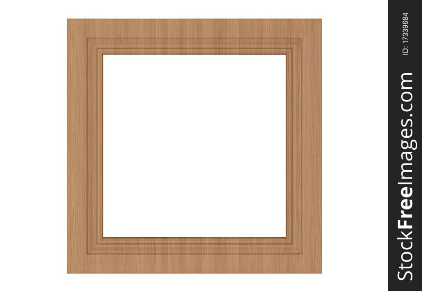 Wooden Empty Picture Frame Isolated