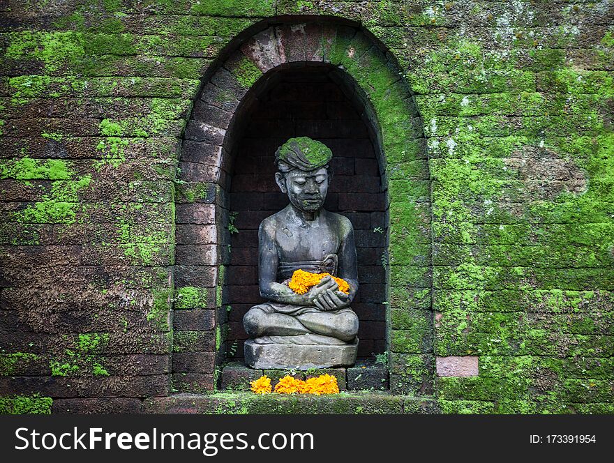 INDONESIA, BALI - JANUARY 20, 2011: Balinese traditional religious sculptures close-up.