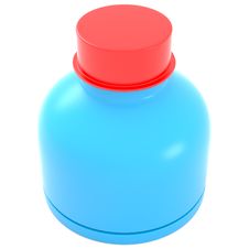 Blue Plastic Bottle Stock Photo