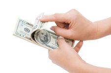 Hand Counting Money Royalty Free Stock Image