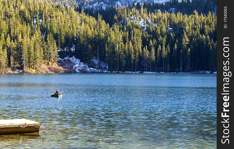 Flow Tubing at a Lake at Mammoth Lake