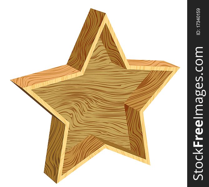 3d Wooden Star