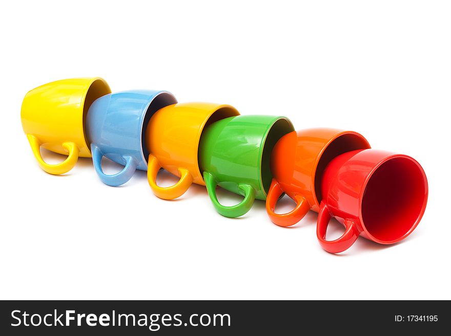 Beautiful coffee cups on a white background