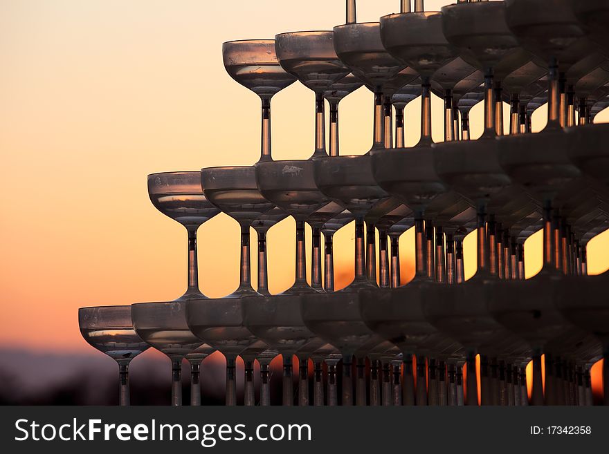 Champagne glasses tower