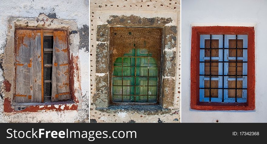 Old windows of Santorini