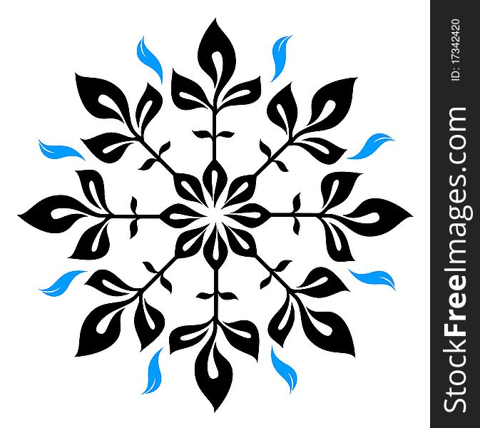 Snowflake winter  illustration for a design