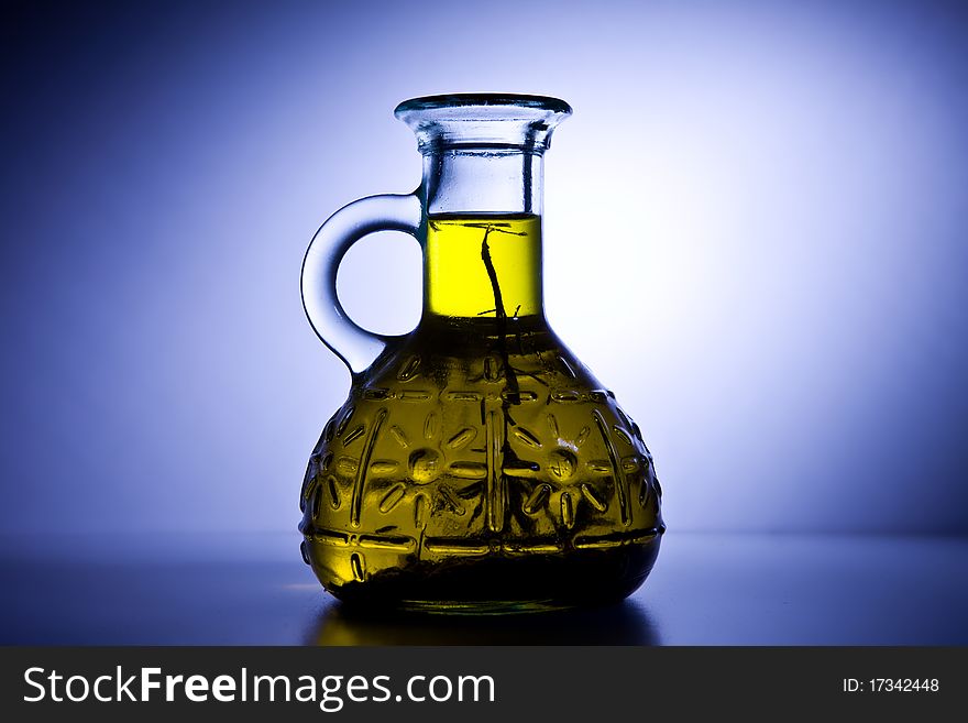 Photo of oil bottle with backlight