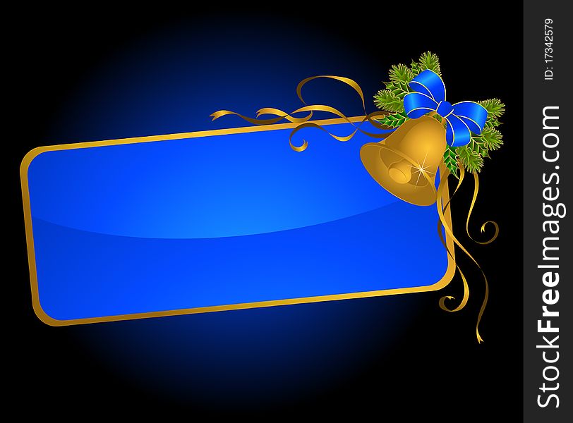 Christmas bluebell with ribbons.illustration for a design