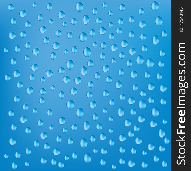 Abstract texture with water drops on blue