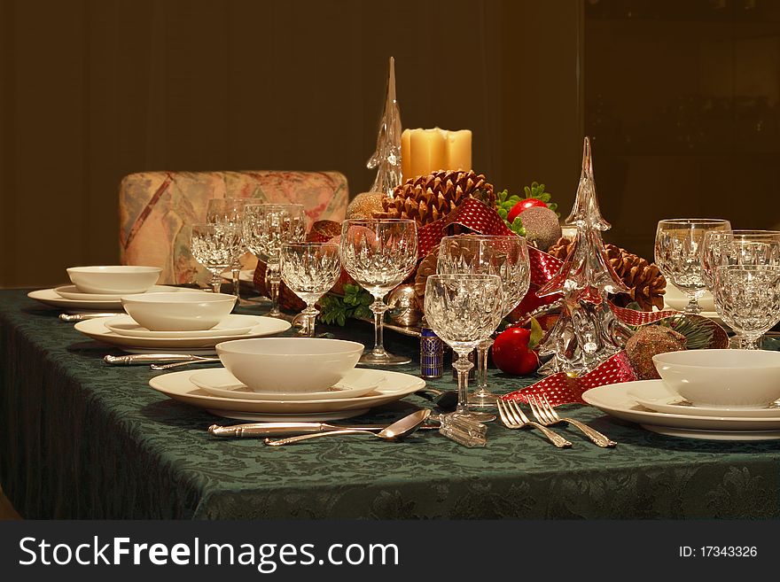 Table setting for the Holidays. Table setting for the Holidays