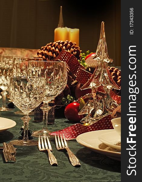 Table setting for the Holidays. Table setting for the Holidays