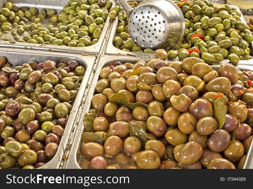 Olives for sale on a market
